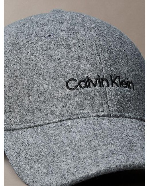 Calvin Klein Gray Felt Embroidered Logo Cap for men