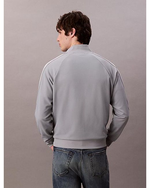 Calvin Klein Stretch Keperstof Track Jacket in het Gray voor heren