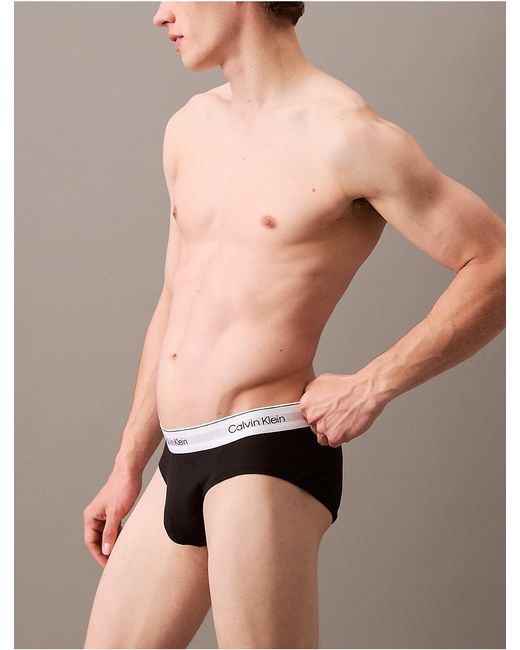Calvin Klein White Icon Cotton Stretch 3-Pack Hip Brief for men