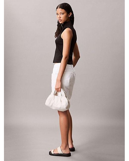Calvin Klein Mouwloze Kwart Ritssluiting in het Black