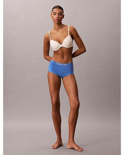 Calvin Klein Blue Boy Shorts Extra Soft Cotton Stretch
