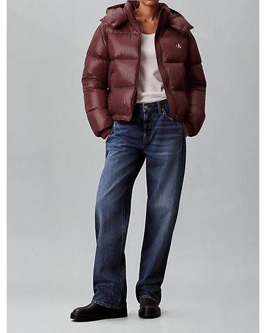 Calvin Klein Kort Donzen Pufferjack in het Blue