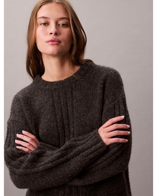 Calvin Klein Black Brushed Blend Pullover Jumper