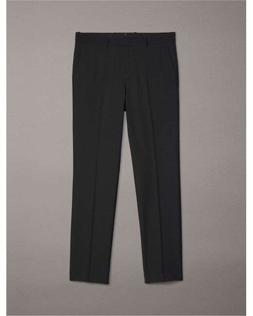 Calvin Klein Multicolor Tropical Wool Blend Slim Fit Pants for men