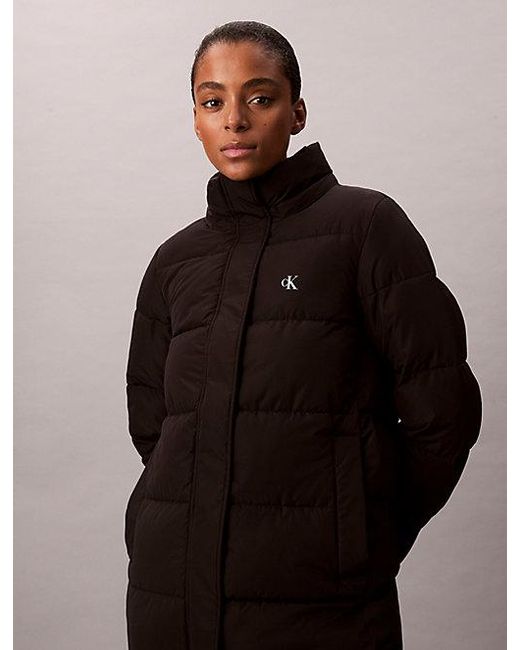 Calvin Klein Black Jeans Monogram Puffer Coat