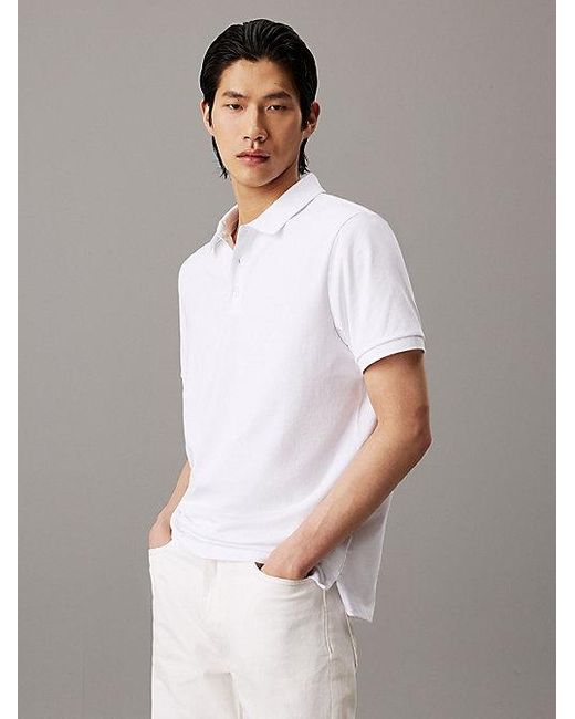 Calvin Klein Poloshirt aus weicher Baumwolle in Gray für Herren