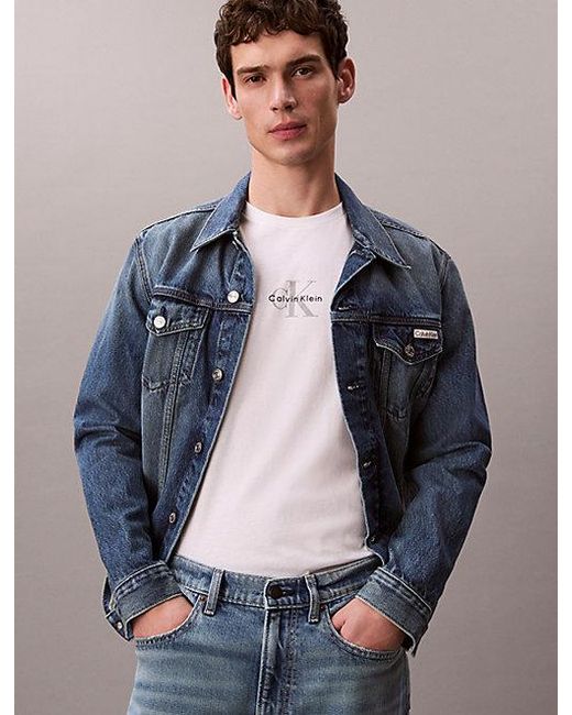 Calvin Klein Multicolor Jeans Monogram Logo T-Shirt for men