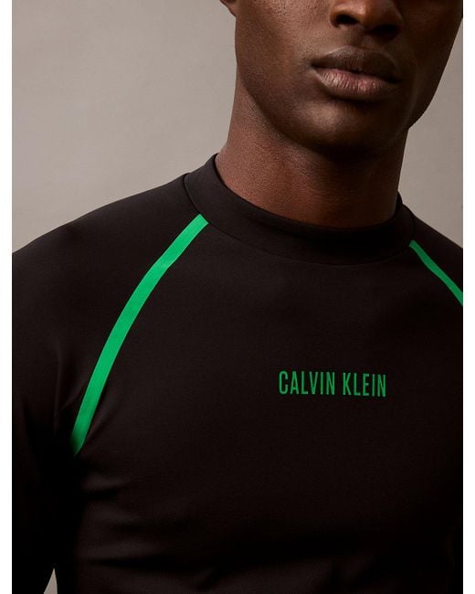 Calvin Klein Black Long Sleeve Rash Guard for men
