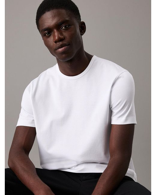 Calvin Klein White Tailored Mercerized Jersey T-shirt for men