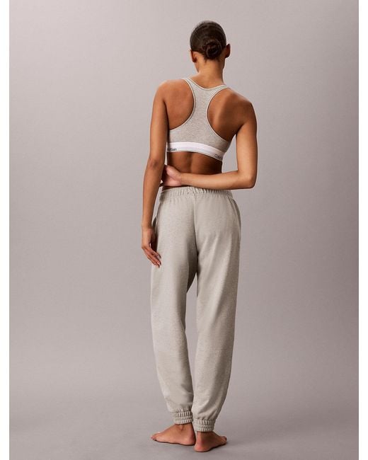 Calvin Klein Gray Cotton Blend Terry Lounge Joggers