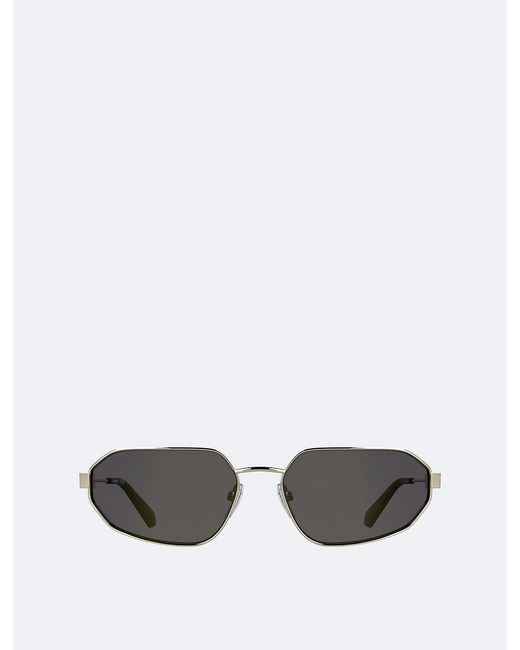 Calvin Klein White Modified Rectangle Sunglasses Ckj26200S