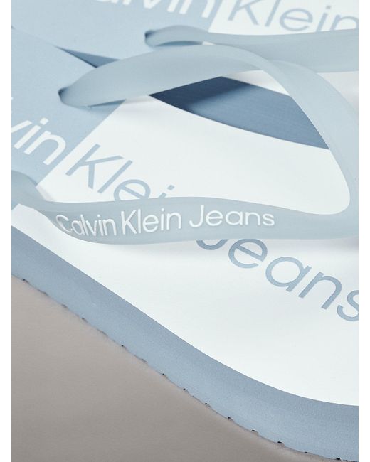 Calvin Klein Metallic Platform Flip Flops