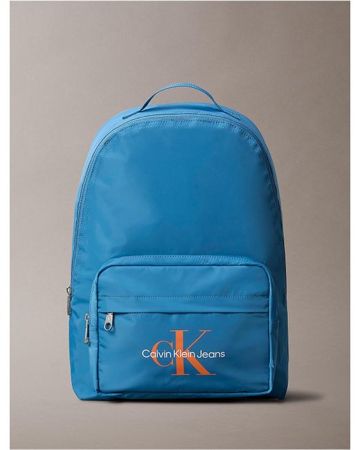 Calvin Klein Blue Monogram Logo Sport Backpack for men