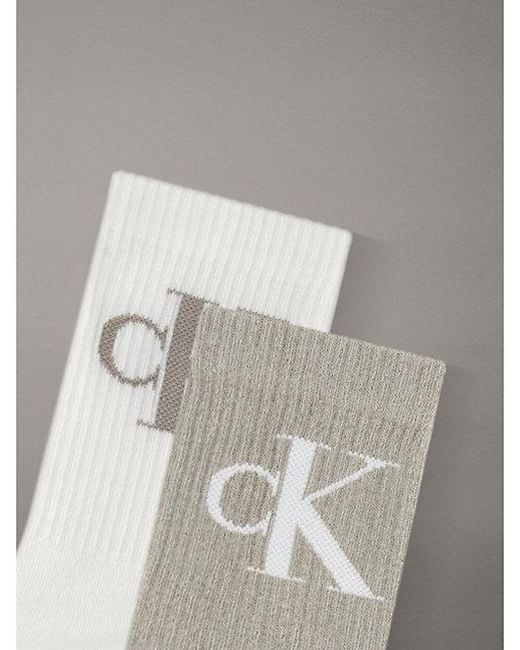 Calvin Klein Gray Jeans 2 Pack Soft Cotton Stretch Crew Socks