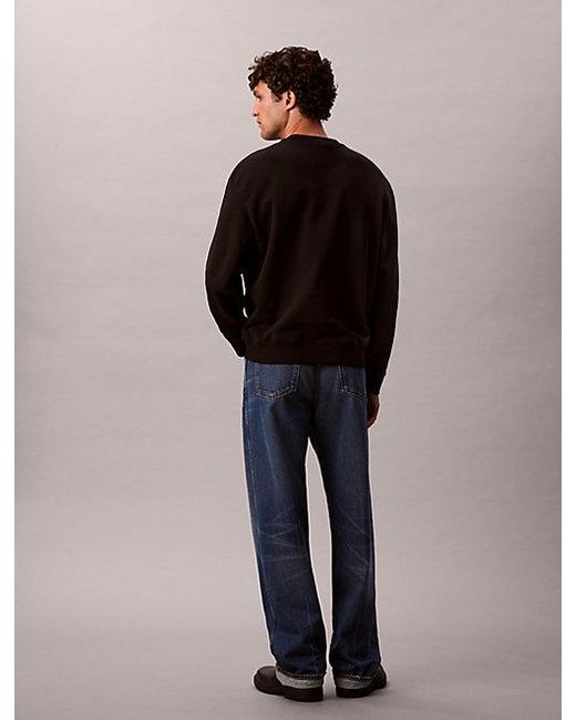 Calvin Klein Black Jeans Oversized Monogram Sweatshirt for men
