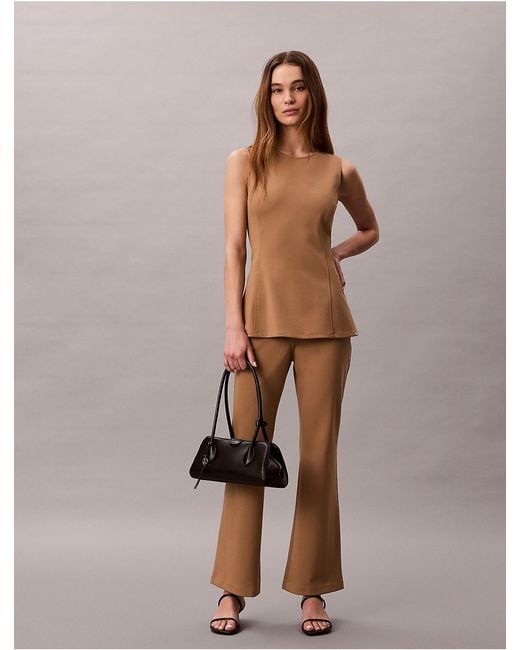 Calvin Klein Brown Ponte Flared Pants