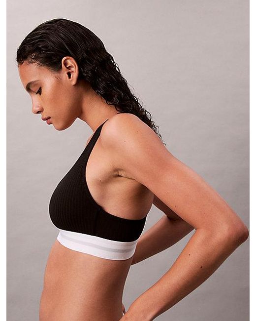 Calvin Klein Black Bralette Cotton Modal Rib