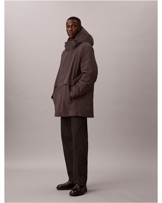 Calvin Klein Brown Heathered Puffer Jacket for men