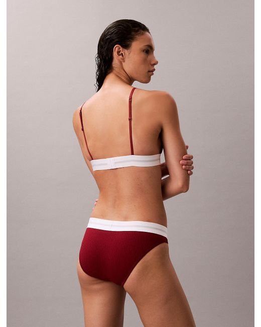 Calvin Klein Red Unlined Triangle Bralette