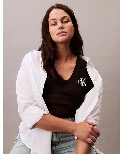 Calvin Klein Black 2Er-Pack T-Shirts Mit V-Ausschnitt