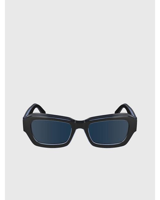 Calvin Klein Blue Modified Rectangle Sunglasses Ckj24608s