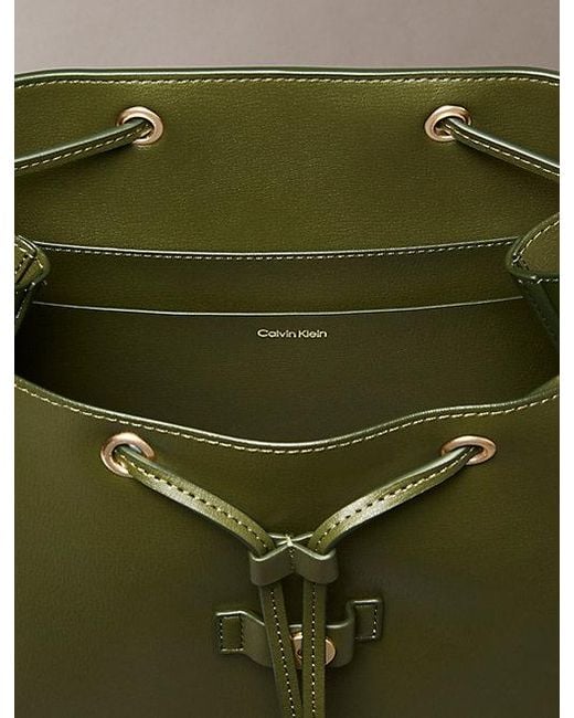 Calvin Klein Green Large Foil Logo Flap Backpack