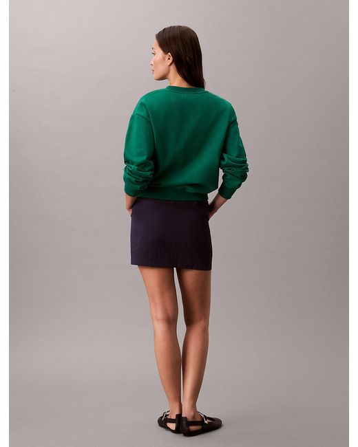Calvin Klein Green Soft Nylon Mini Skirt