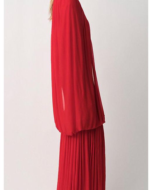 Calvin Klein Red Sara Draped Evening Dress