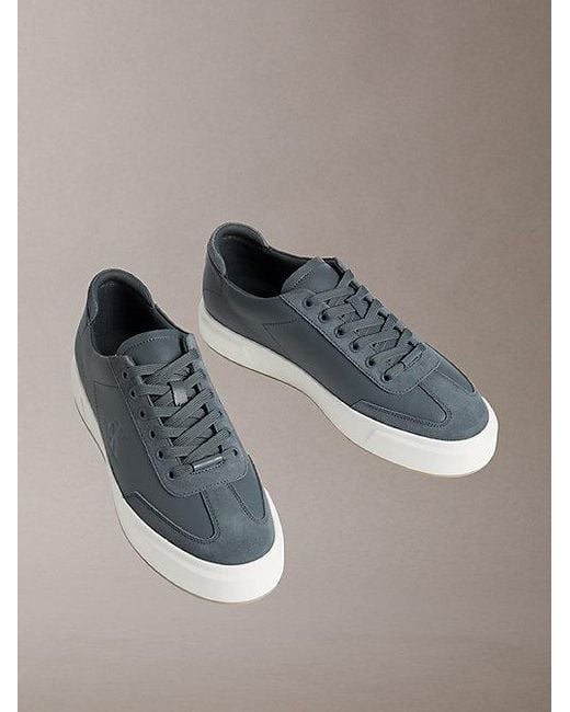 Calvin Klein Metallic Premier Leather Signature Trainers for men