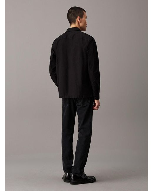 Calvin Klein Black Relaxed Utility Shirt Jacket for men
