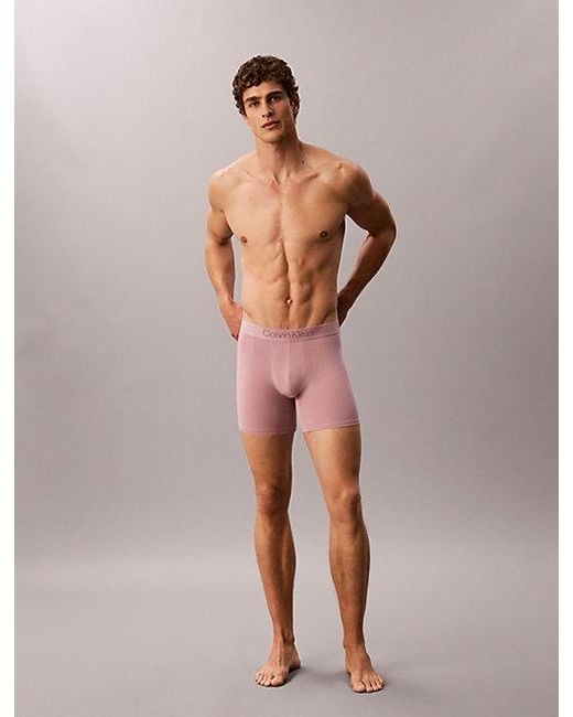 Calvin Klein Pink 3 Pack Boxer Briefs Ultra Soft Modal for men