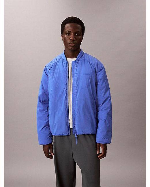 Calvin Klein Blue Sport Commuter Bomber Jacket for men