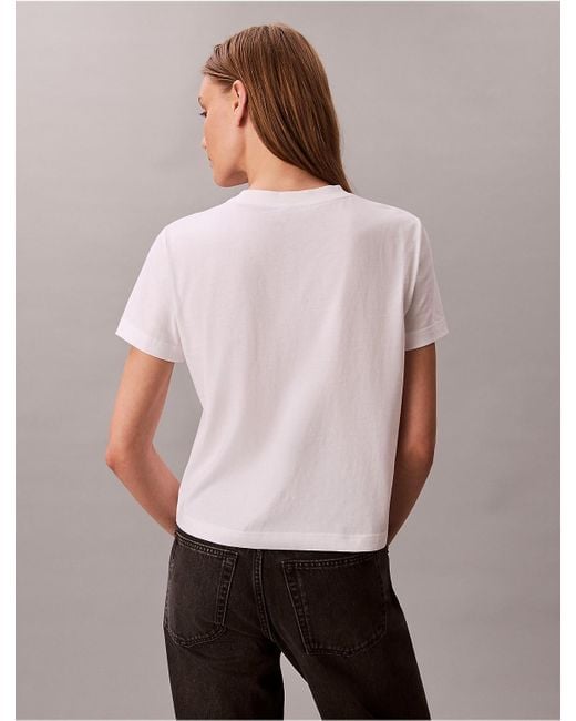 Calvin Klein White Calvin Klein Script Logo Graphic Slim T-Shirt