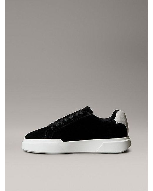 Calvin Klein Gray Jeans Suede Durable Traction Chunky Trainers for men