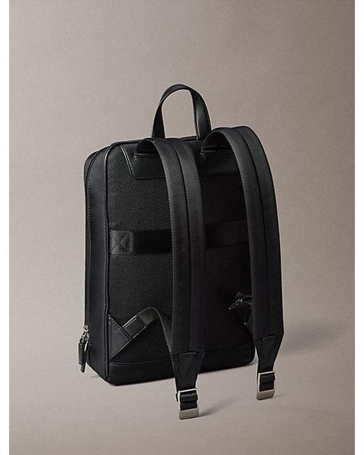 Calvin Klein Black Square Laptop Trolley Backpack for men
