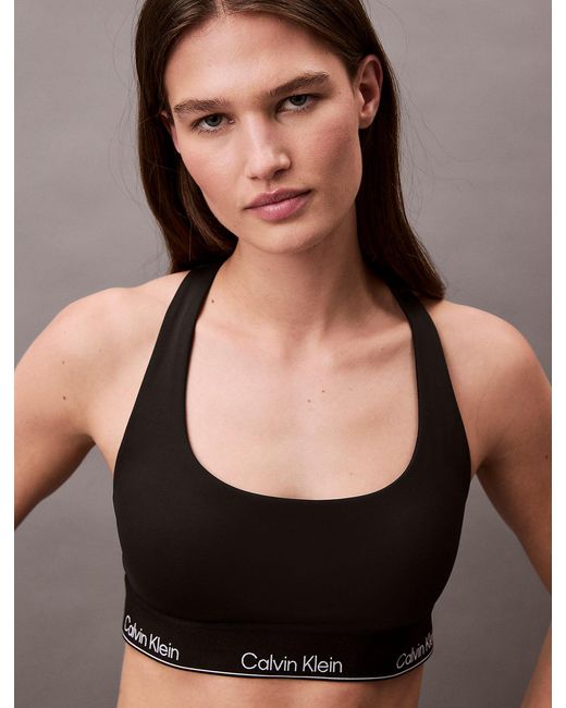 Calvin Klein Brown Quick-Dry Medium Impact Sports Bra