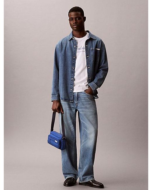 Calvin Klein Blue Denim Camera Bag for men