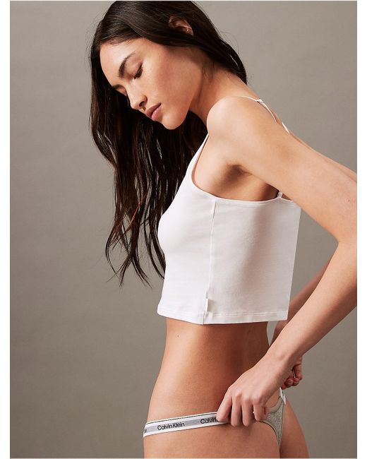 Calvin Klein Brown Modern Logo Dipped String Thong