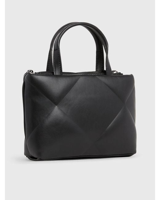 Calvin Klein Black Mini Quilted Crossbody Tote Bag