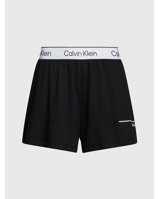Calvin Klein Black Relaxed Terry Beach Shorts - Ck Meta Legacy