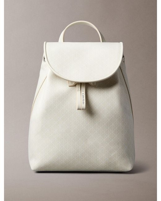 Calvin Klein Gray Allover Emblem Logo Mini Backpack