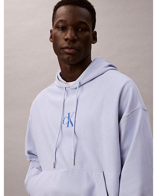 Calvin Klein Purple Jeans Monologo Premium Fleece Hoodie for men
