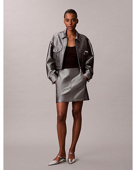 Calvin Klein Denim Bomberjack in het Brown