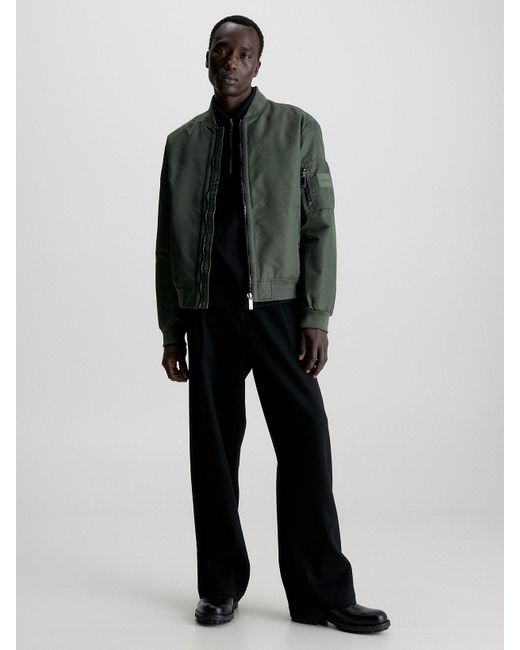 Bomber en satin Calvin Klein pour homme en coloris Green