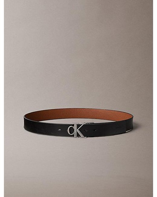 Calvin Klein Multicolor Reversible Leather Monogram Logo Belt for men