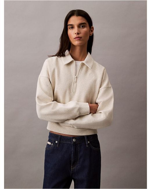 Calvin Klein Calvin Klein Archive Logo Fleece Quarter Zip Mock 
