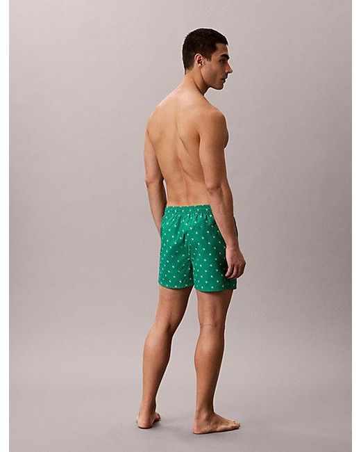Calvin Klein Green Short Drawstring Swim Shorts Essentials for men