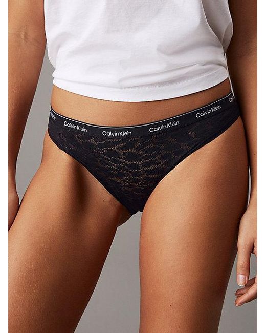 Calvin Klein 3-Pack Kanten Slipjes in het Gray