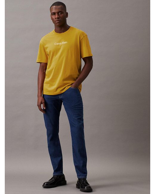 T-shirt en coton avec logo Calvin Klein pour homme en coloris Yellow