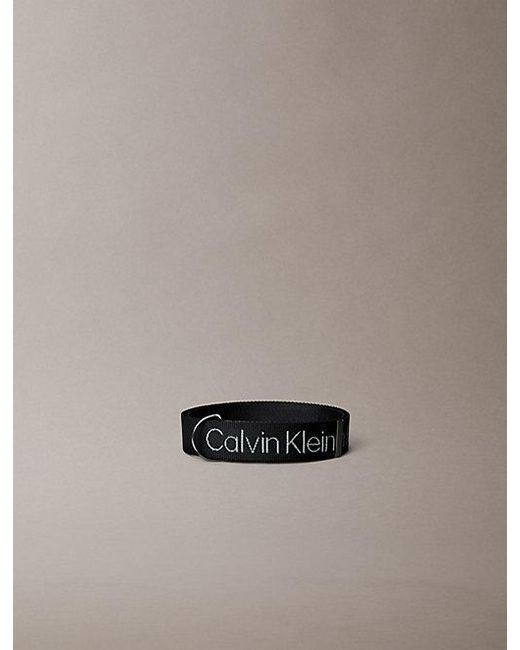 Calvin Klein Black Logo Jacquard Webbing Belt for men